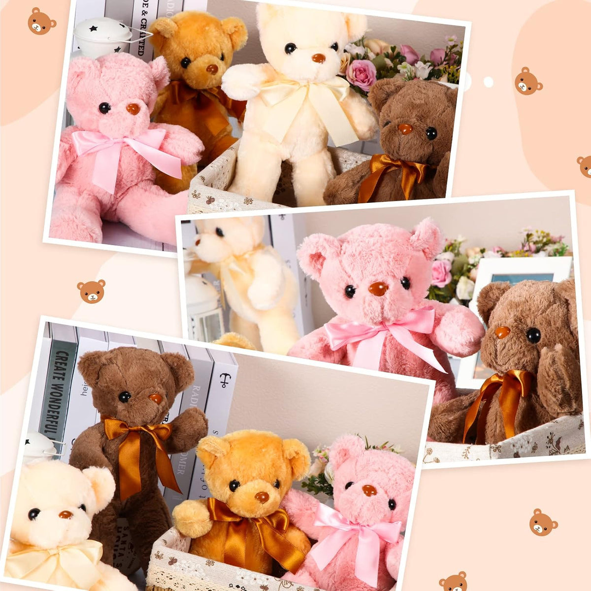 Skylety - Paquete de 10 osos de peluche a granel, recuerdos de fies...