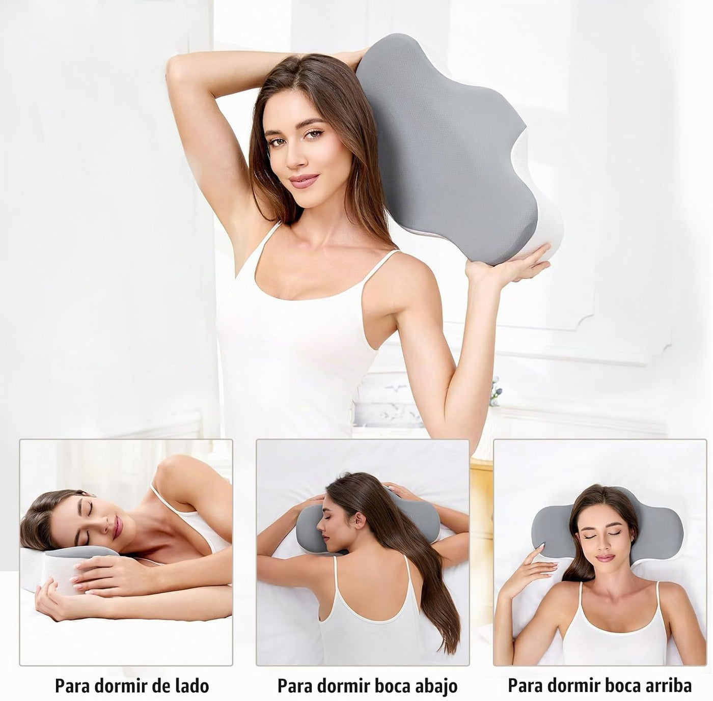 Bespilow Almohada de viaje para dormir, almohada de soporte cervica...