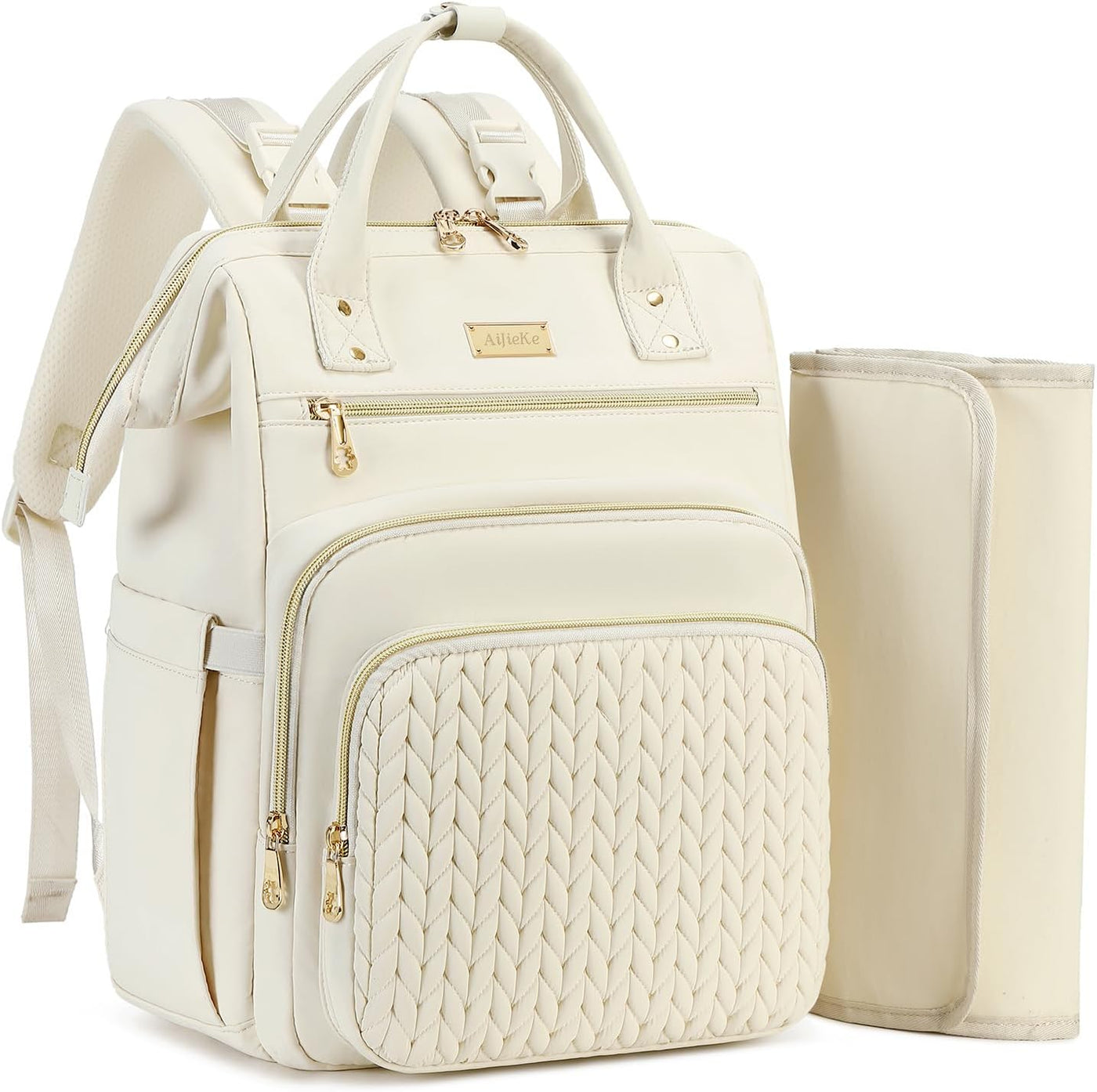 AIJIEKE Bolsa de pañales, mochila grande para pañales de bebé de gr...