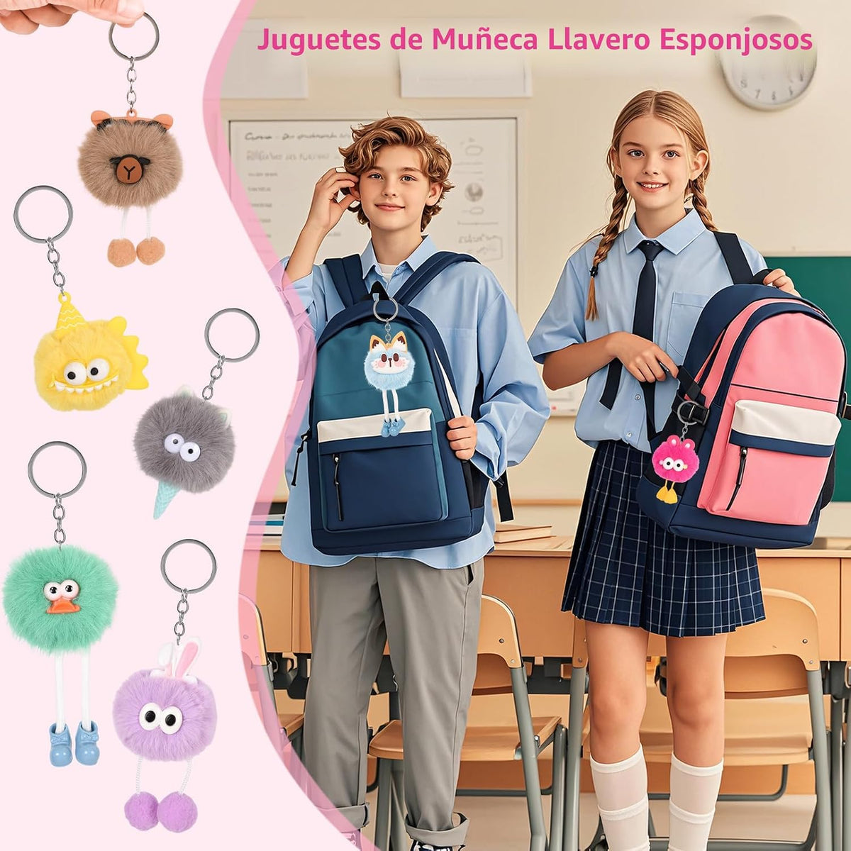 LiYiQ 30 piezas de lindos llaveros de peluche kawaii a granel para...