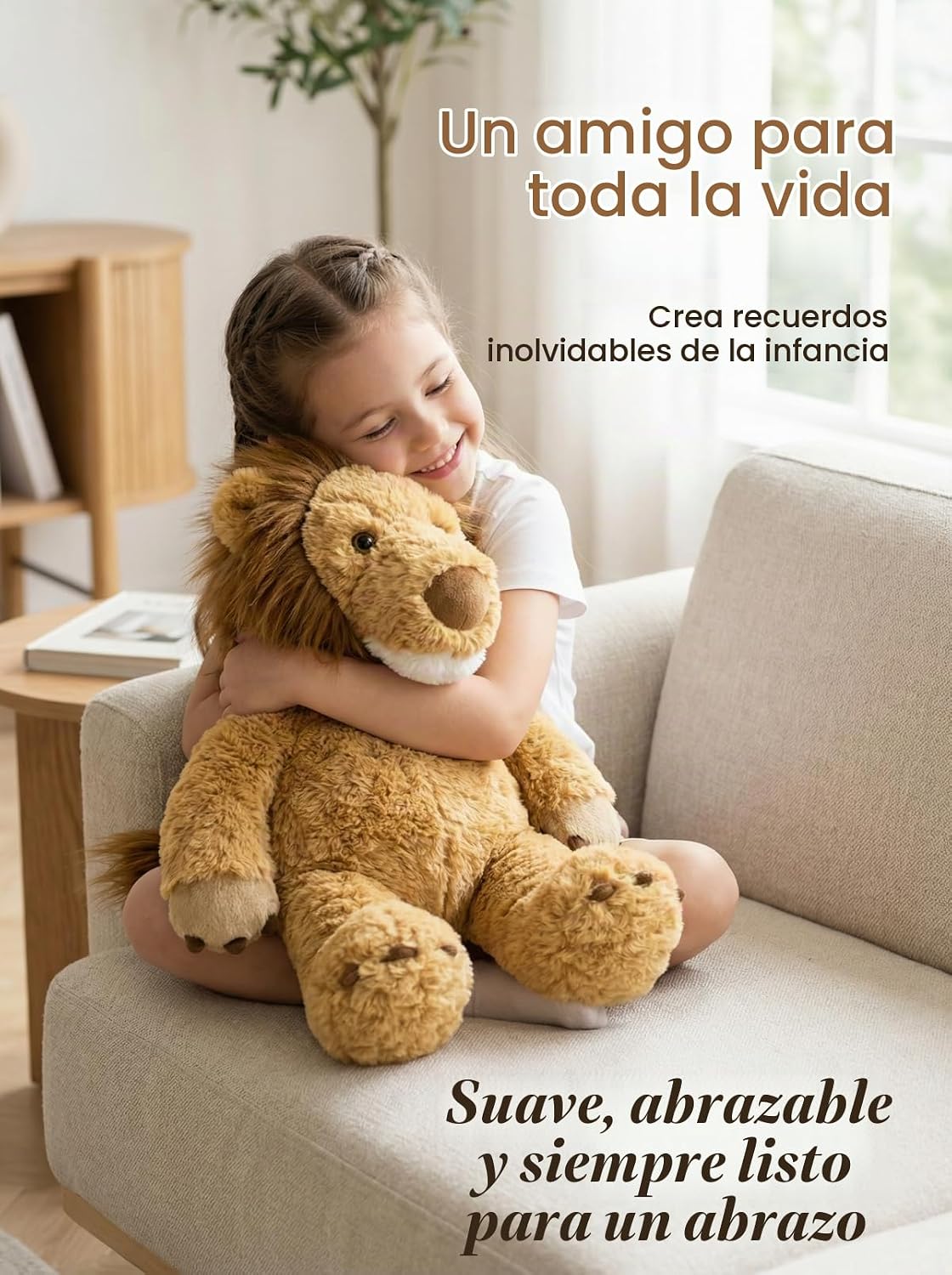 MaoGoLan Lindo León de Peluche 45 cm - León Acogedor de Peluche con...