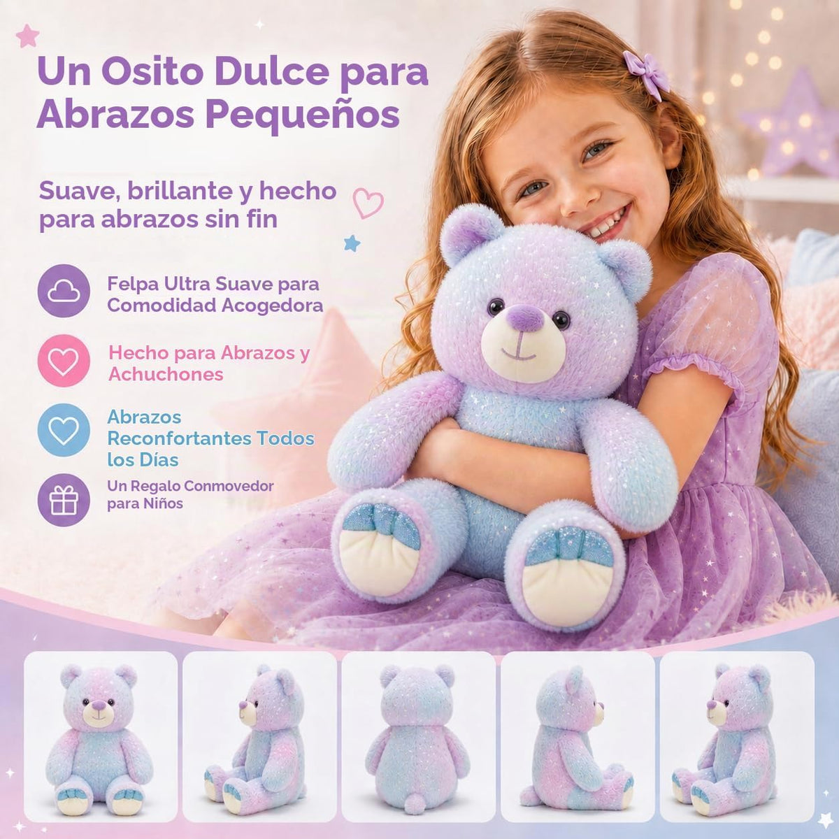 Tezituor Oso de peluche de peluche,Juguetes de peluche de oso arco...