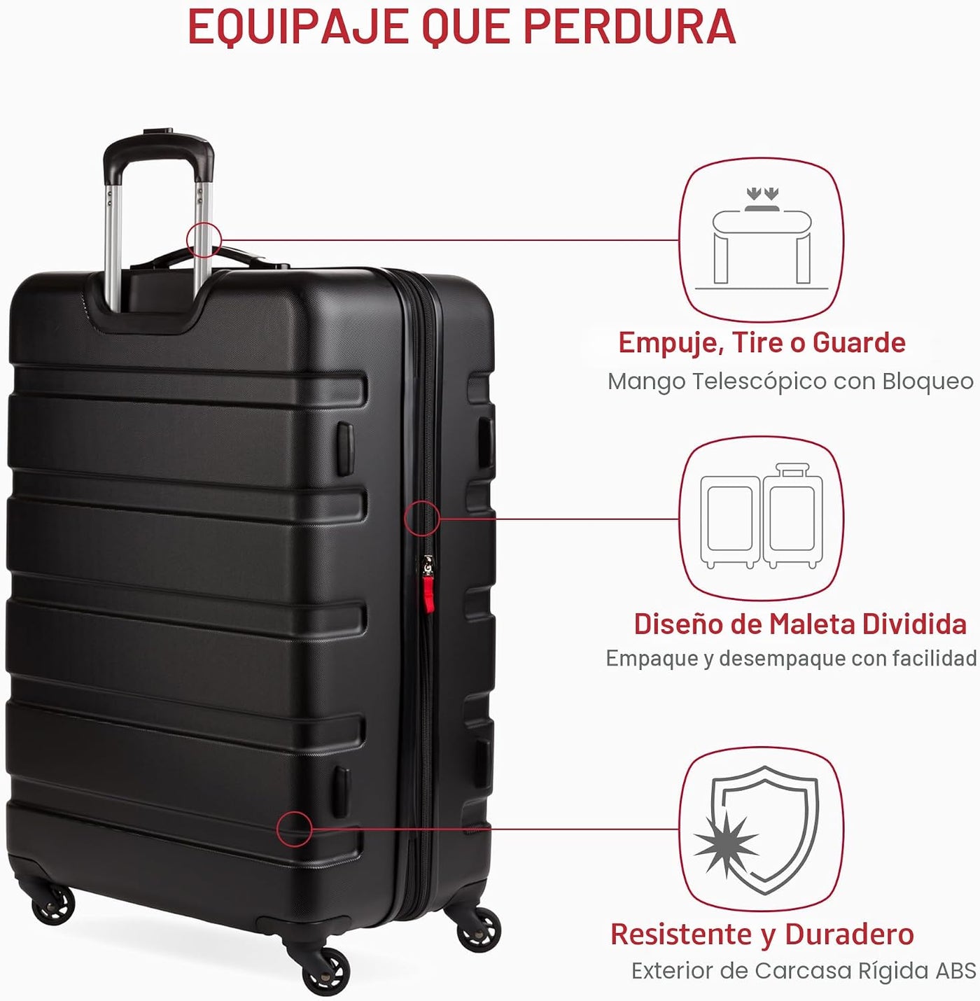 SwissGear 7366, Negro, Grande, a cuadros, de 27 pulg