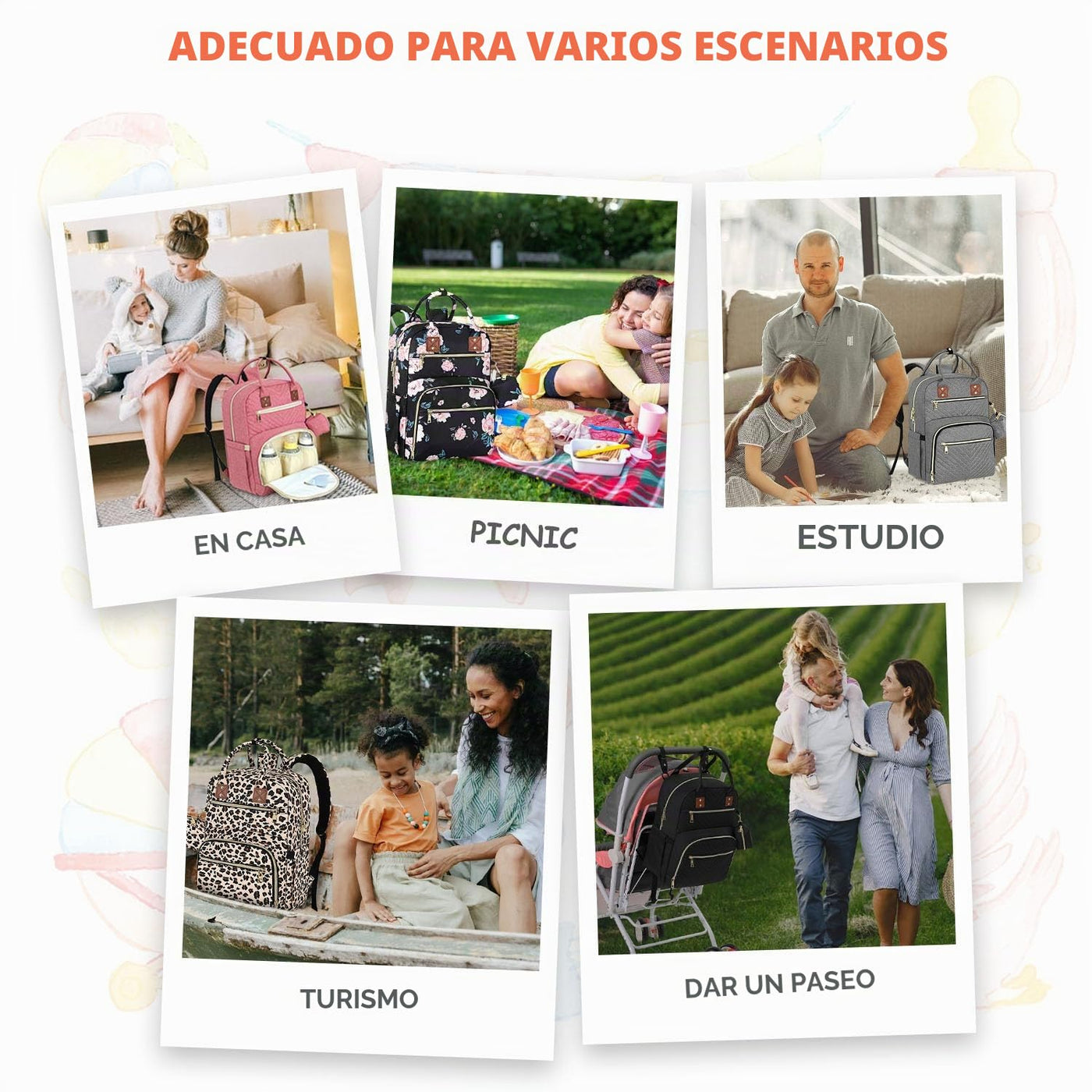 Tenot Mochila para Pañales de Bebé, Bolsas de Pañales de Viaje para...