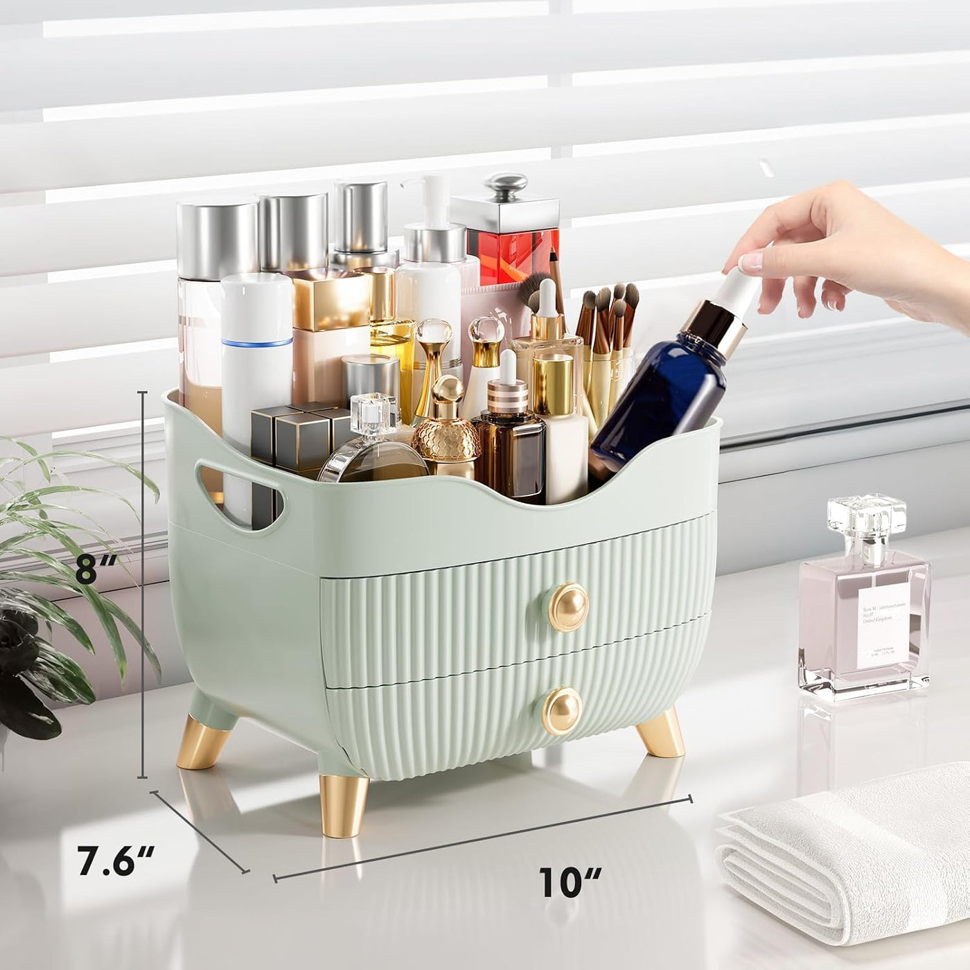 Organizador de maquillaje para encimera, organizador de cuidado de...