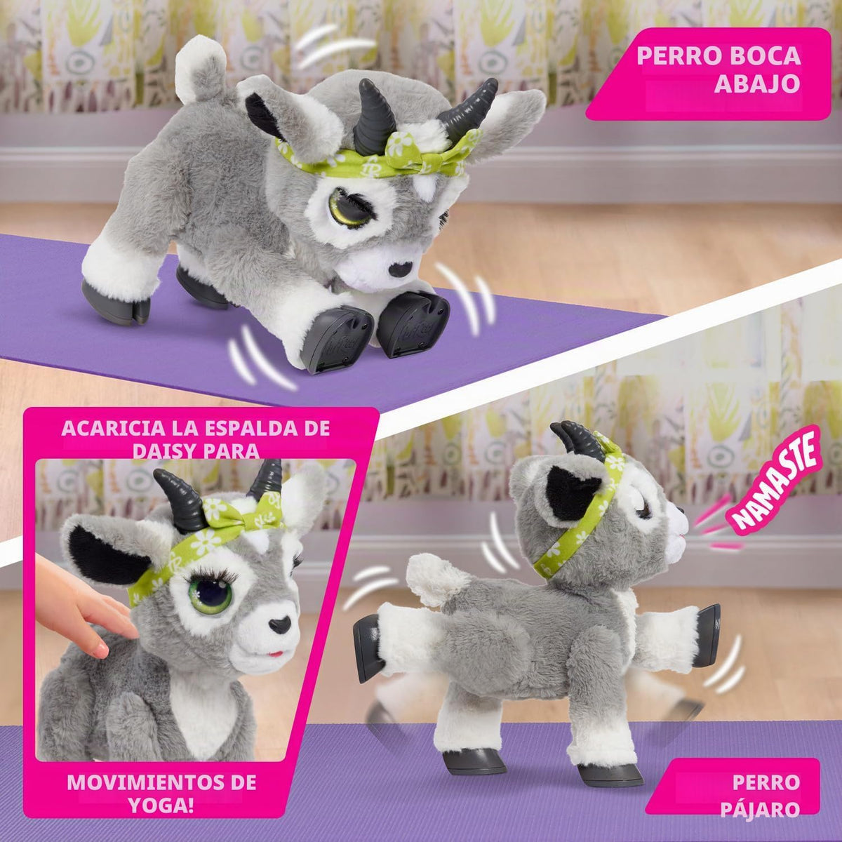 FurReal Daisy la Cabra de Yoga Juguetes Interactivos, Peluche Reali...