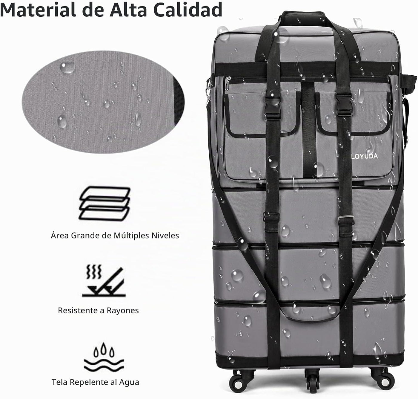 Gloyuda Equipaje Expandible de 130L, Maleta de 40 Pulgadas con Rued...