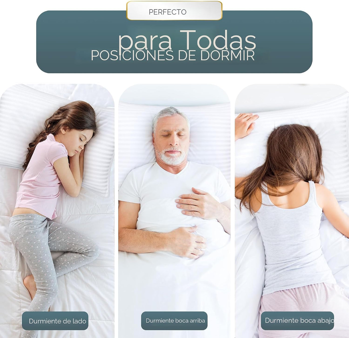 Utopia Bedding Juego de 4 almohadas de cama de hotel para dormir, a...
