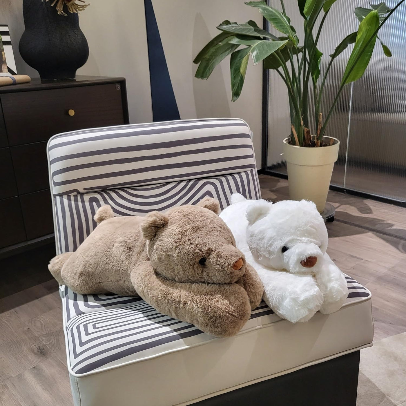 FoxVilla Oso de 4 libras de peluche con peso, peluches de felpa con...