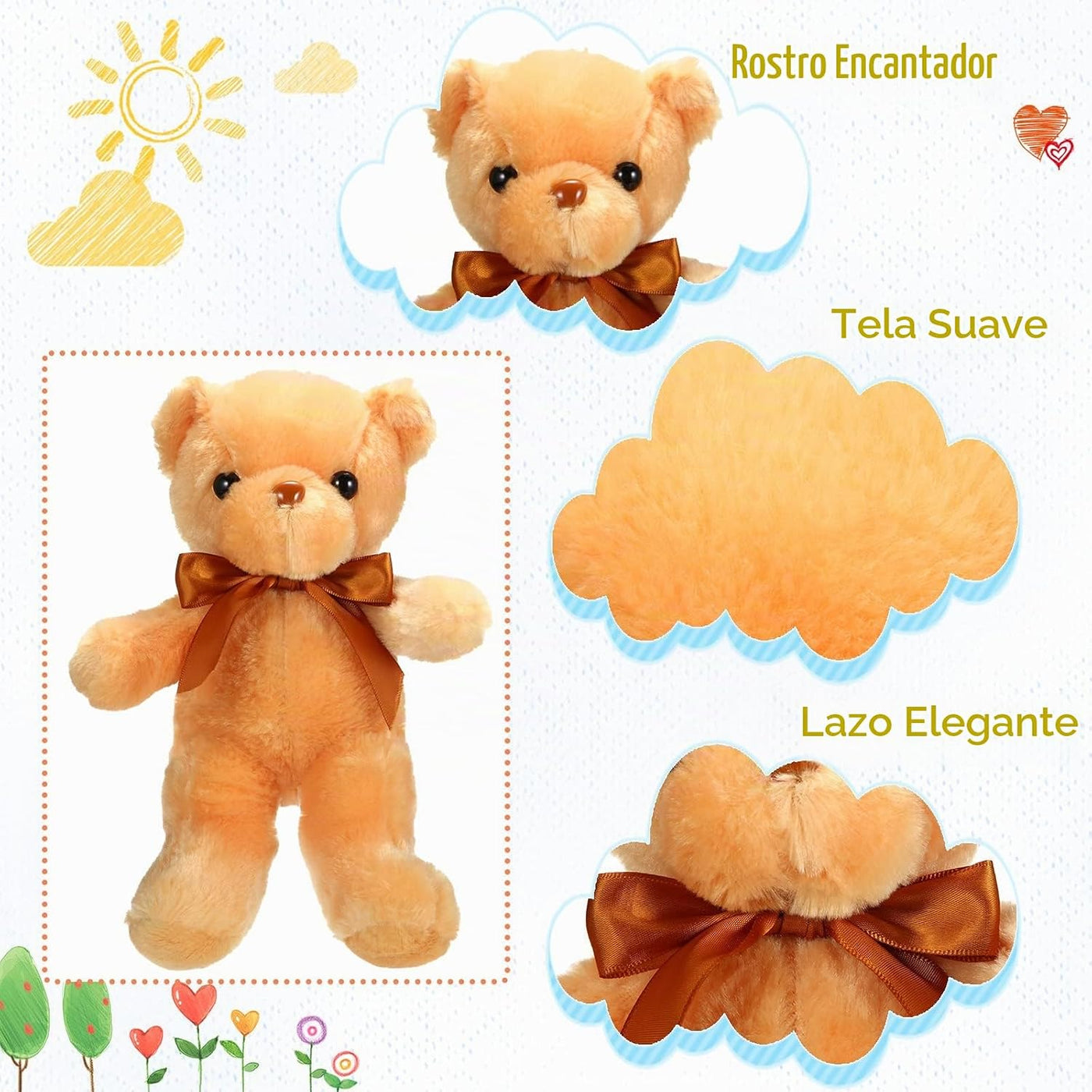 Skylety 10 Piezas Osos de Peluche a Granel Animales de Peluche Suav...