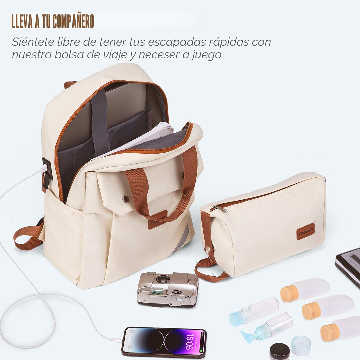 Conjunto de equipaje Cosbarn de 5 piezas con valijas y ruedas girat...