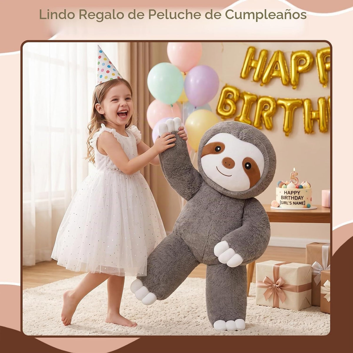 SQEQE Perezoso gigante de peluche de 30 pulgadas, perezoso de peluc...