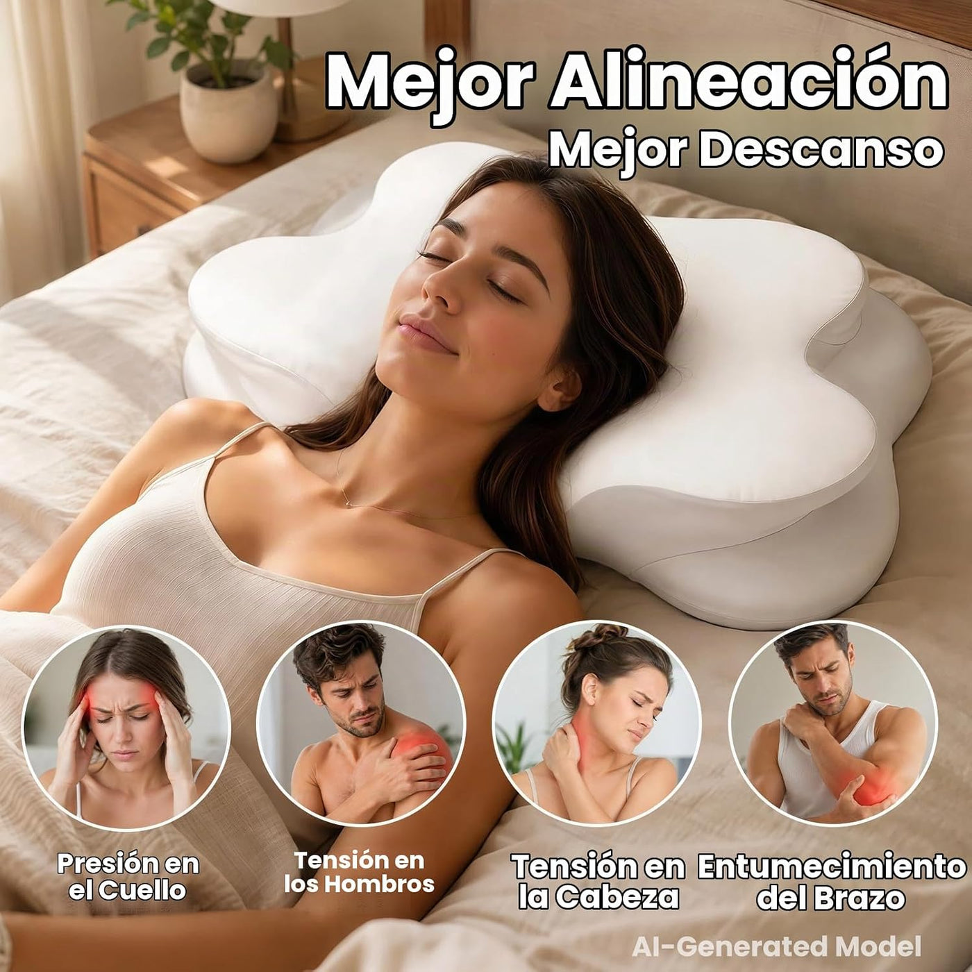 LOHAIGPJ Almohada de espuma viscoelástica cervical mejorada 2.0 2.0...