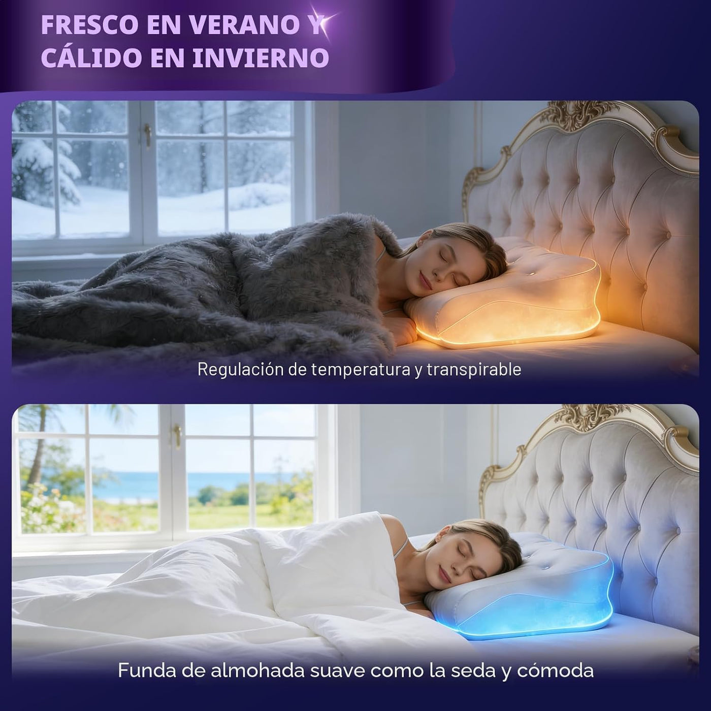 Dayme Almohadas de espuma viscoelástica para soporte de cuello - Al...