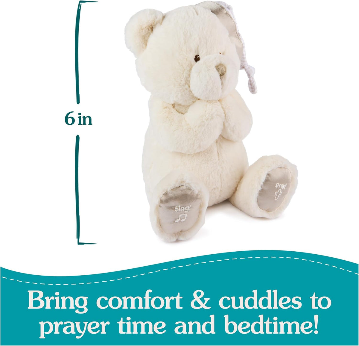 GUND Oso animado de oración de buenas noches, oso de peluche espiri...