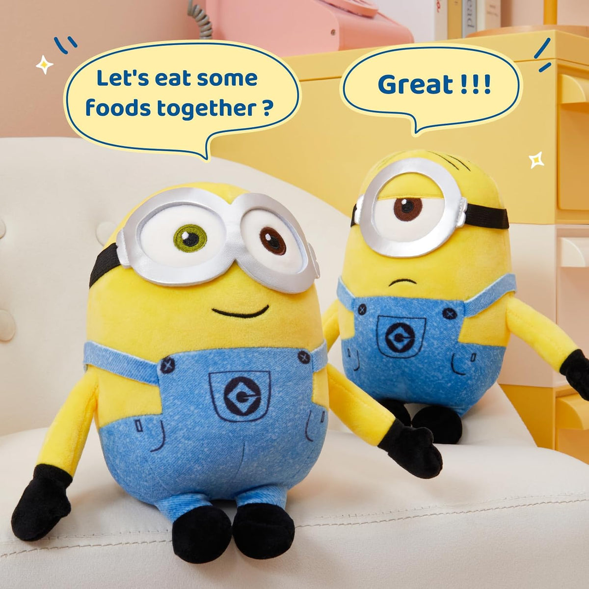MINISO Animales de Peluche Minions de 8" (Bob), Lindos Animales...