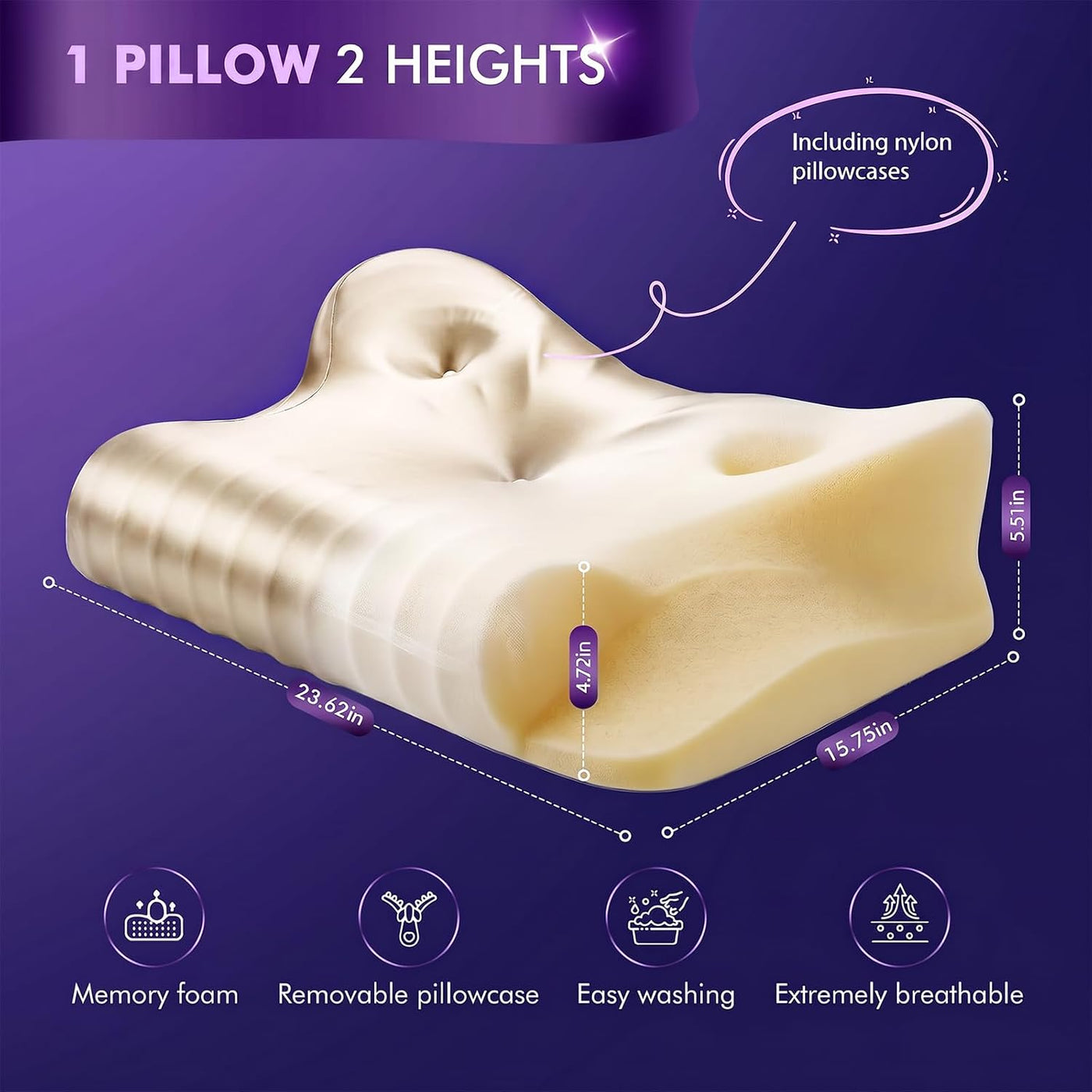 Almohadas ortopédicas de espuma viscoelástica Dayme\u2013Almohada r...