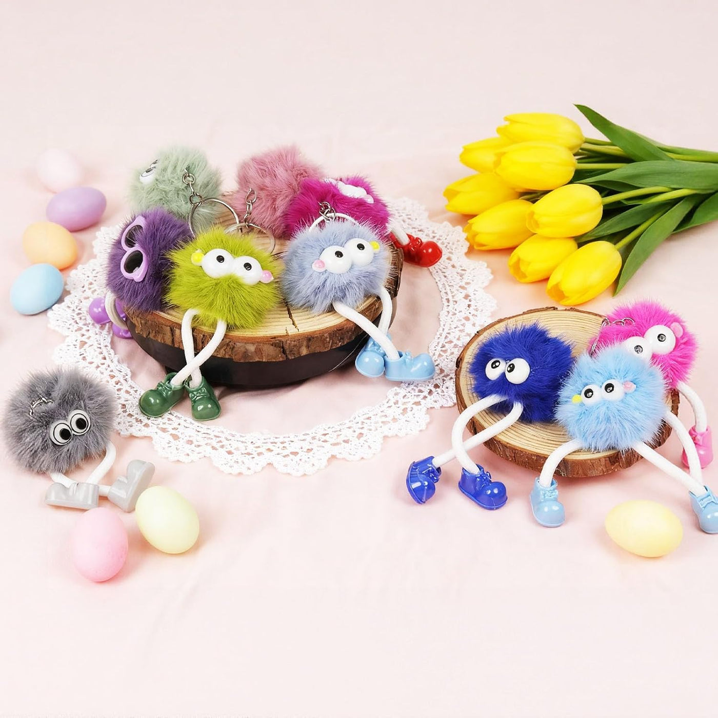 OMyFav 30 llaveros para niños, coloridos juguetes de peluche para f...