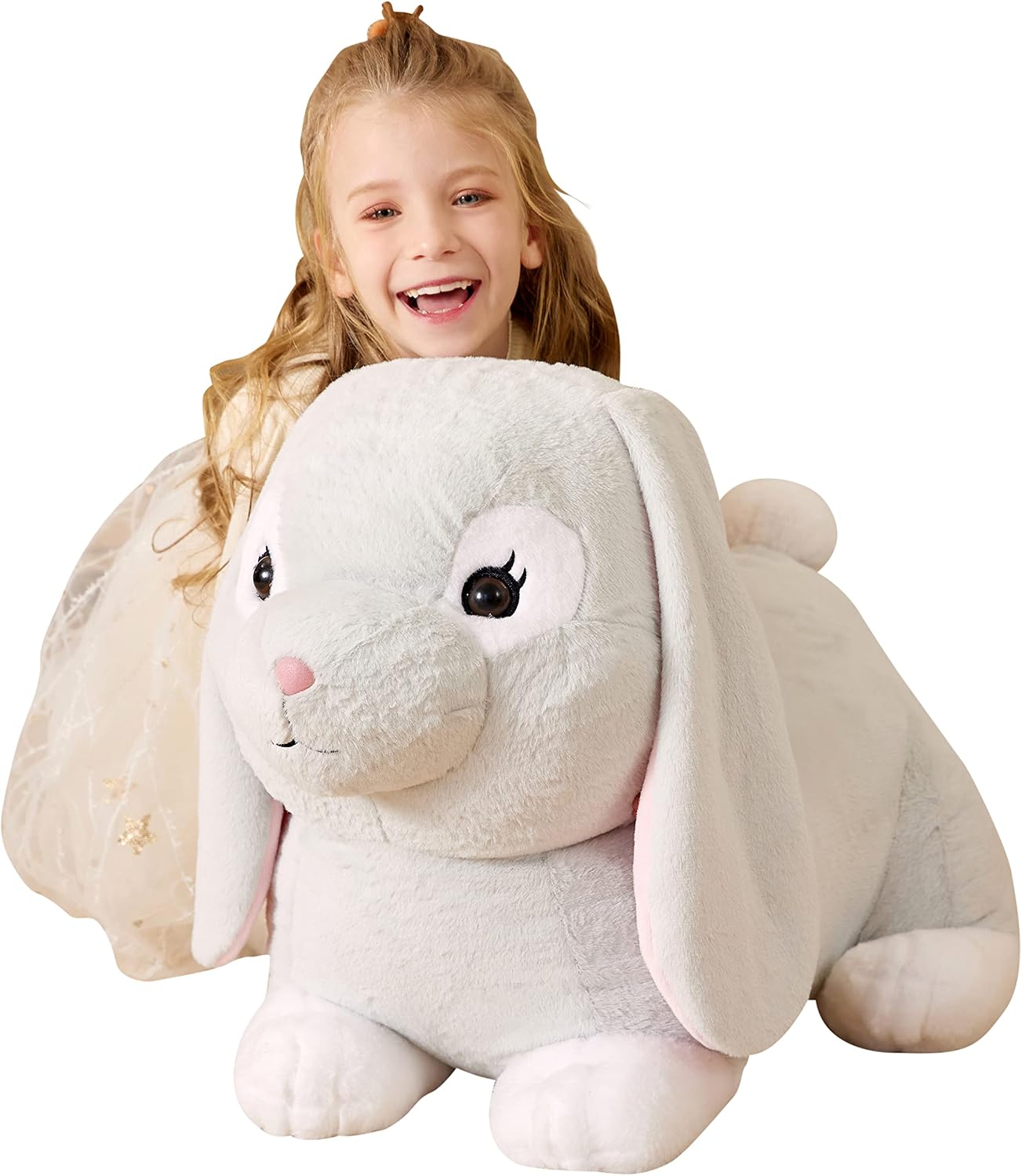 EARTHSOUND Juguete de peluche de conejo gigante, conejito realista...