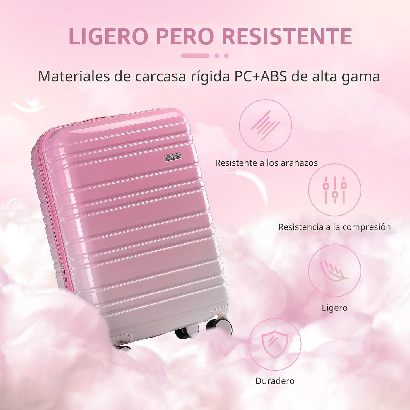 LARVENDER Juegos de Equipaje Maletas Expandibles Ligeras con Ruedas...