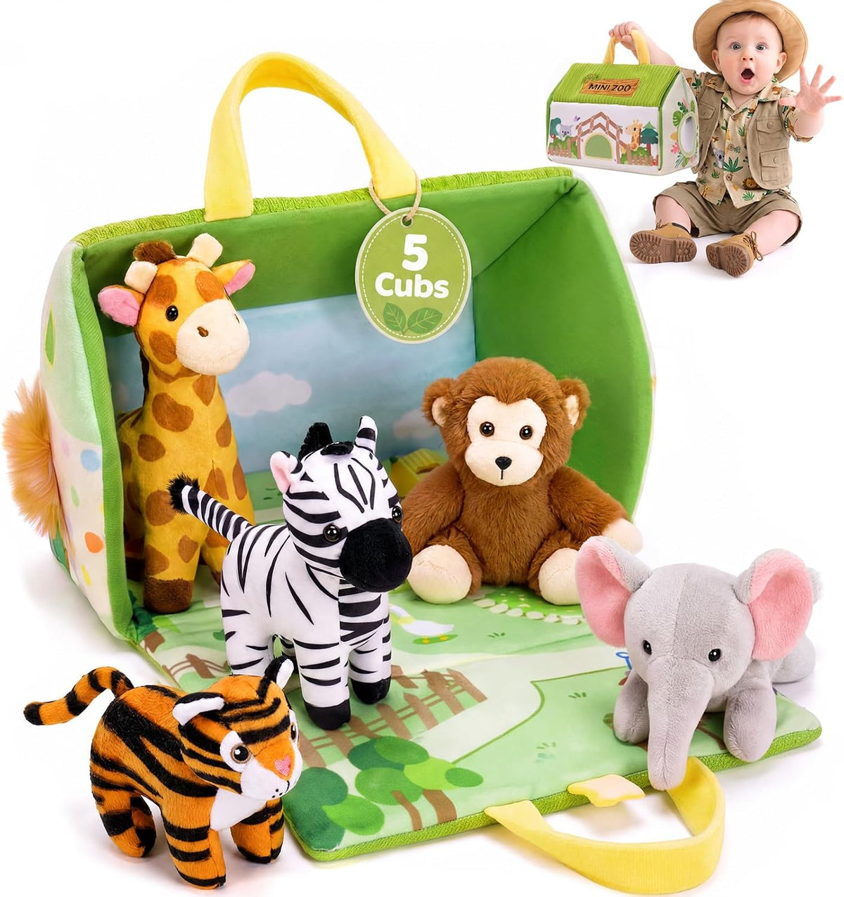 OUOZZZ Juguetes para niños de 1, 2 y 3 años, juego de animales de p...