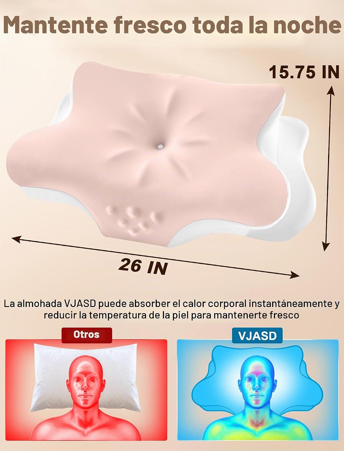 Almohada cervical para el cuello para aliviar el dolor, almohada er...