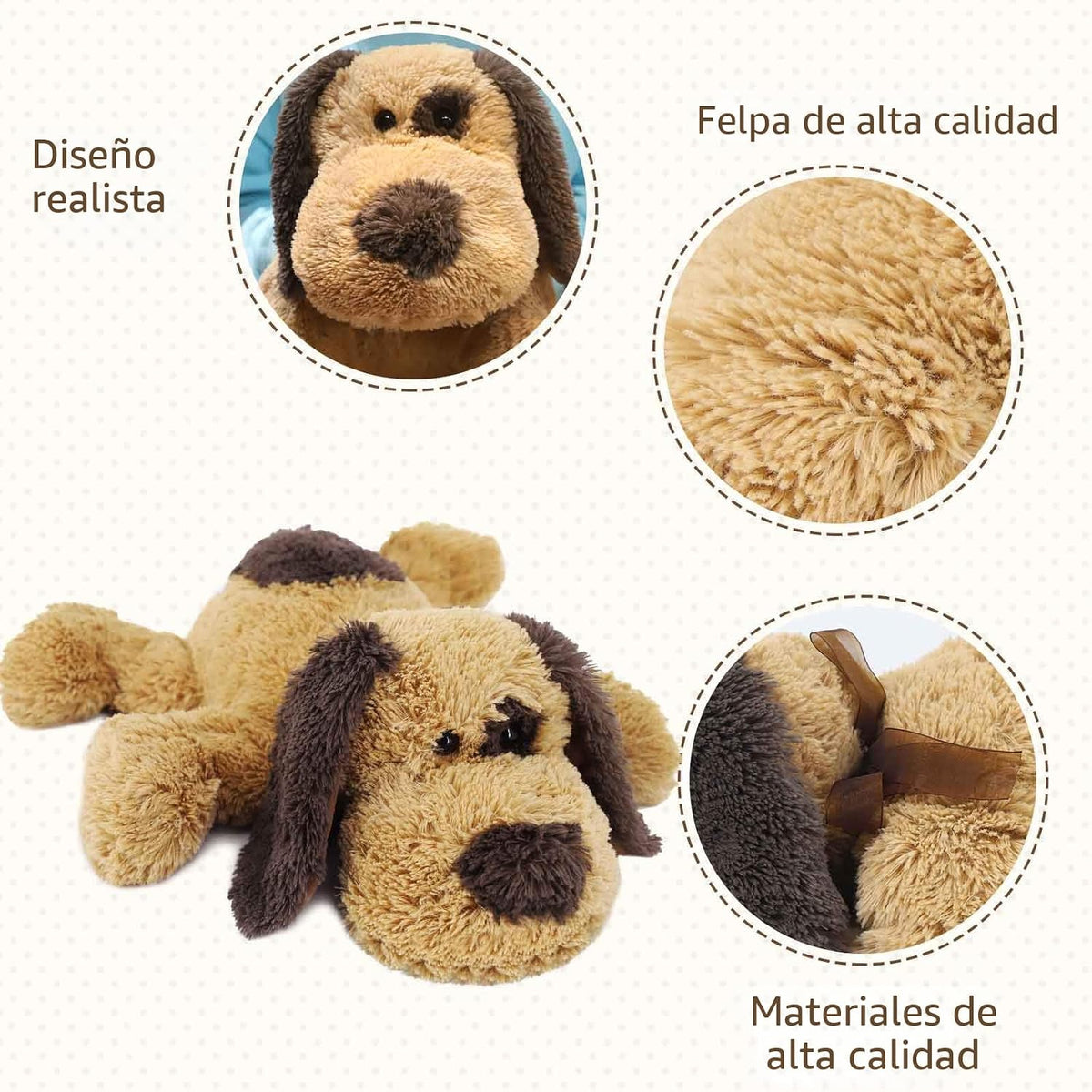 WEIGEDU Floppy Perro Cachorro de Peluche, Juguete de Peluche Abraza...