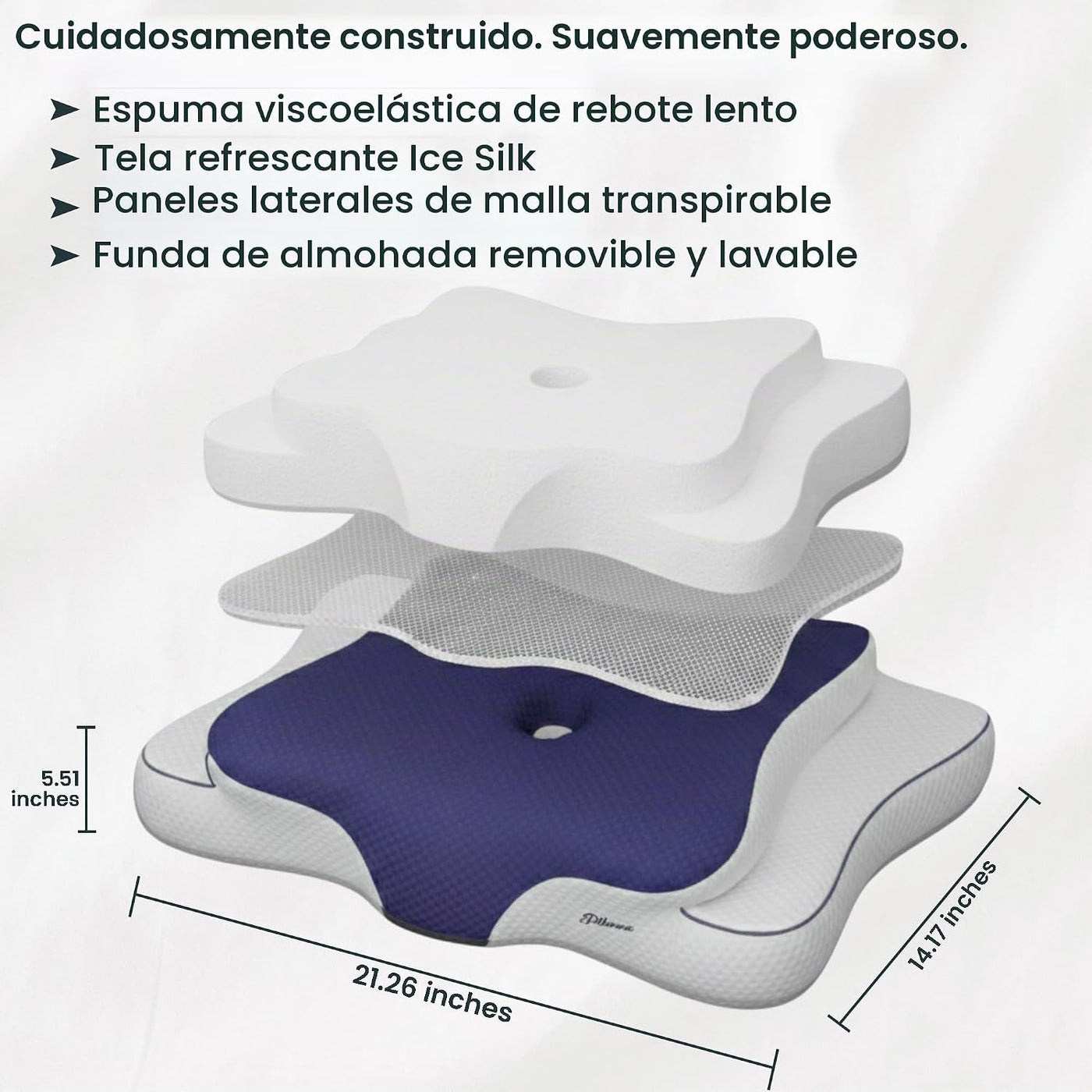 piluxx Almohada cervical cervical para dormir, almohada cervical de...