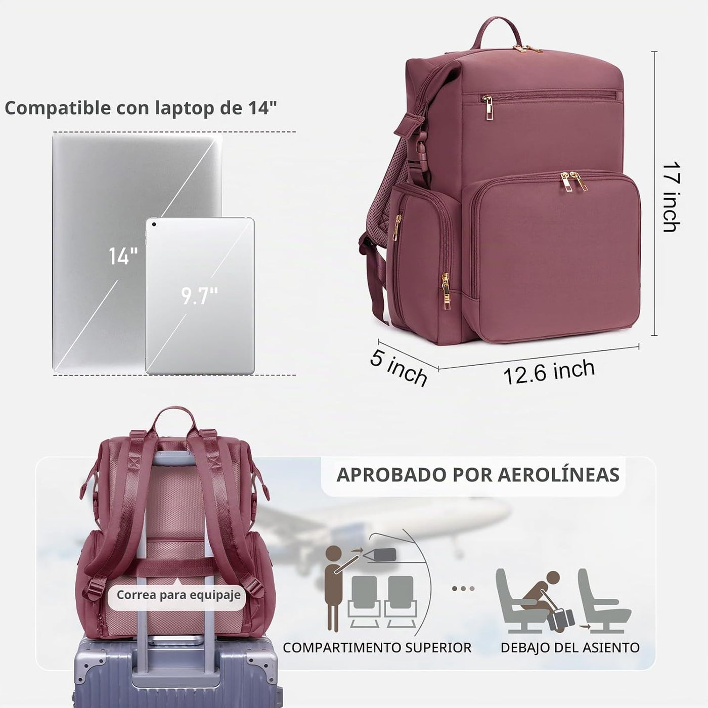 CEI-CEI Bolsa de pañales de neopreno, mochila grande para recién na...