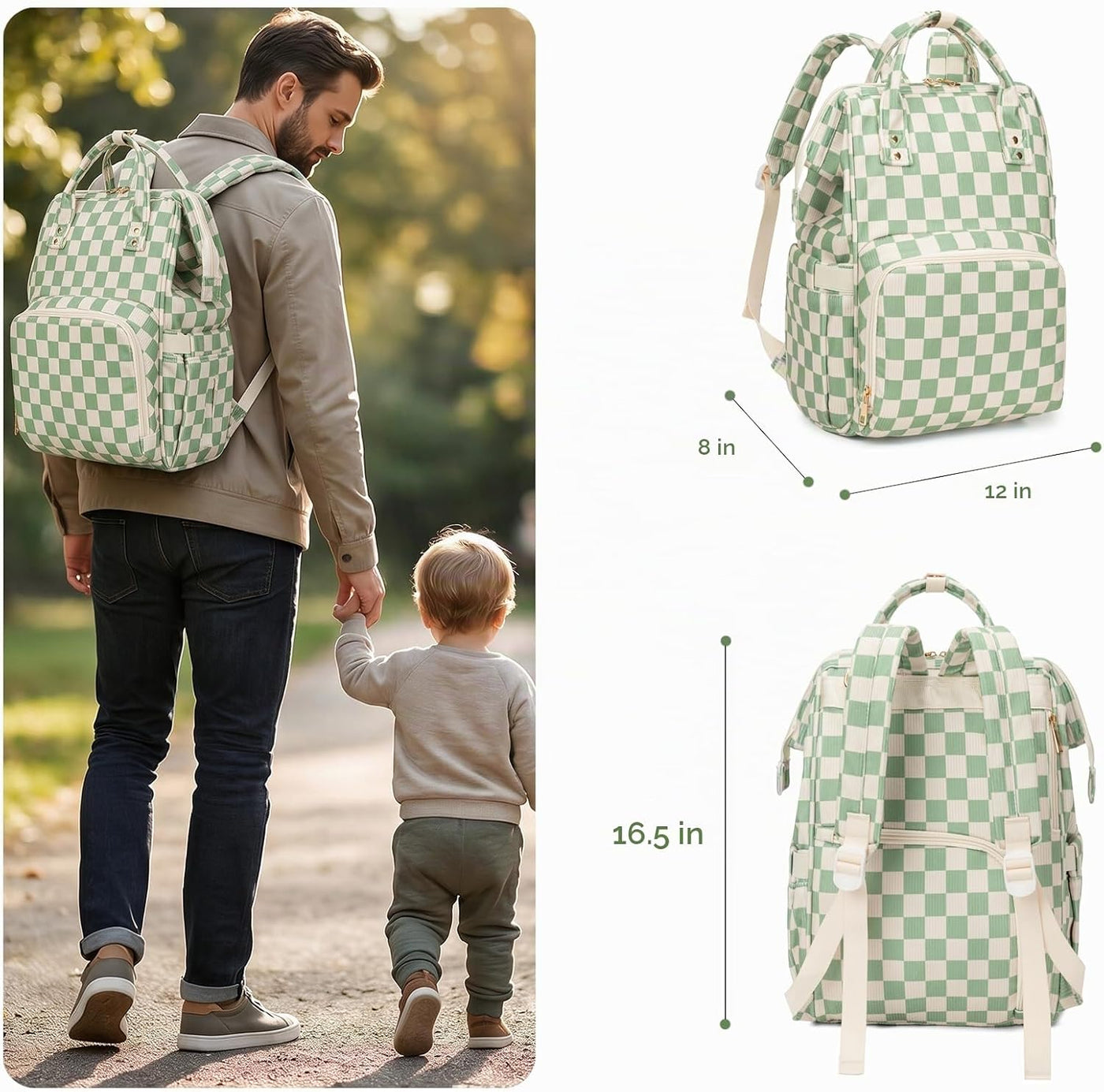 Mochila para pañales para mamá, bolsa de viaje de gran capacidad, b...