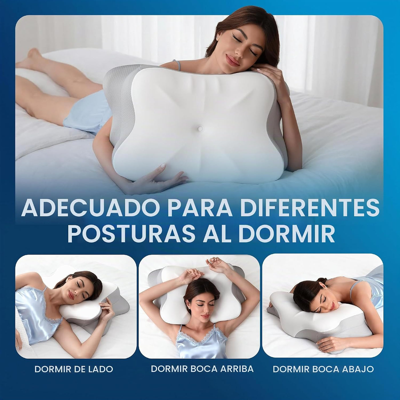 MOLBOX Almohada cervical para el dolor de cuello, espuma viscoelást...