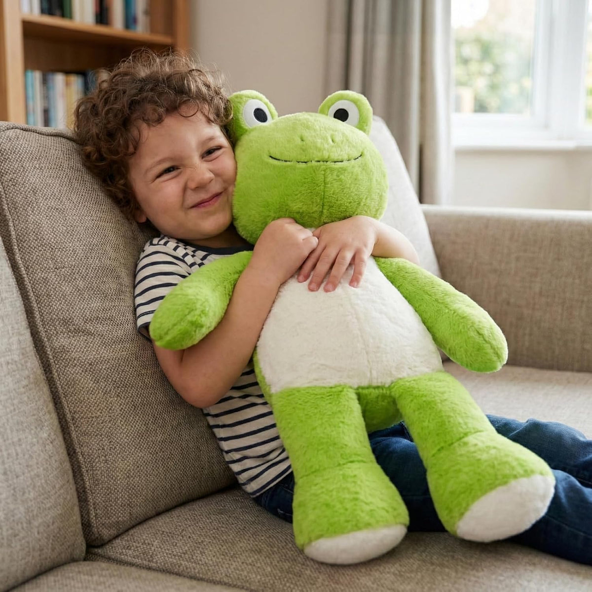 WEIGEDU Juguete de peluche de rana de peluche aderezable, 24.8 pulg...