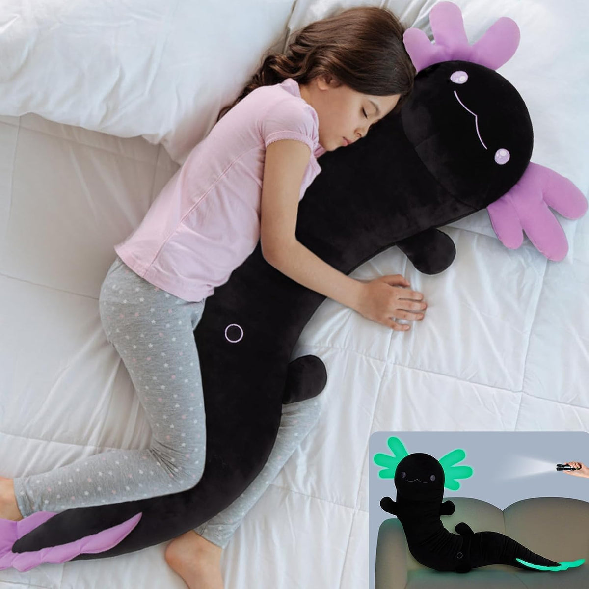 MaoGoLan - Almohada gigante de felpa de ajolote, 48 pulgadas, color...