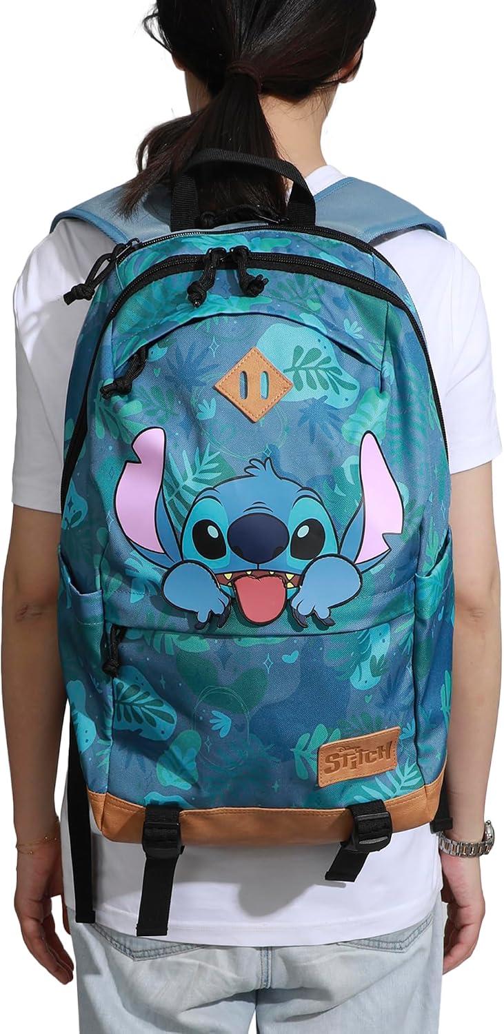Mochila con capucha Disney Stitch Tropical Print de 17.5"