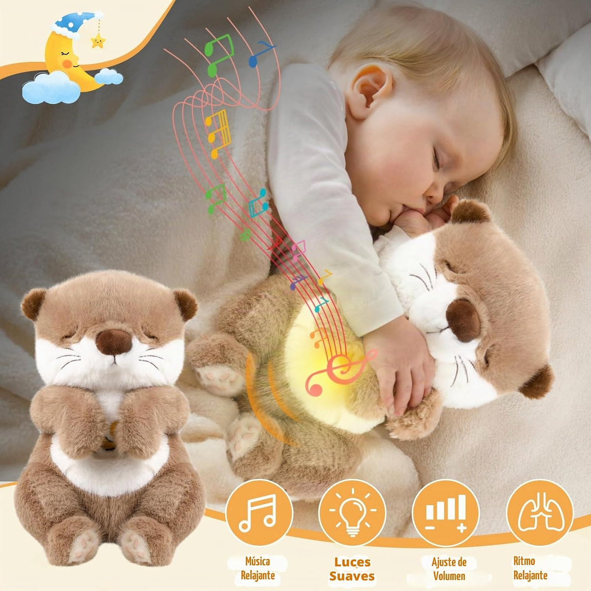LLUKEME Baby Comfort Nutria Respirando Animal de peluche | Buddy-Fu...