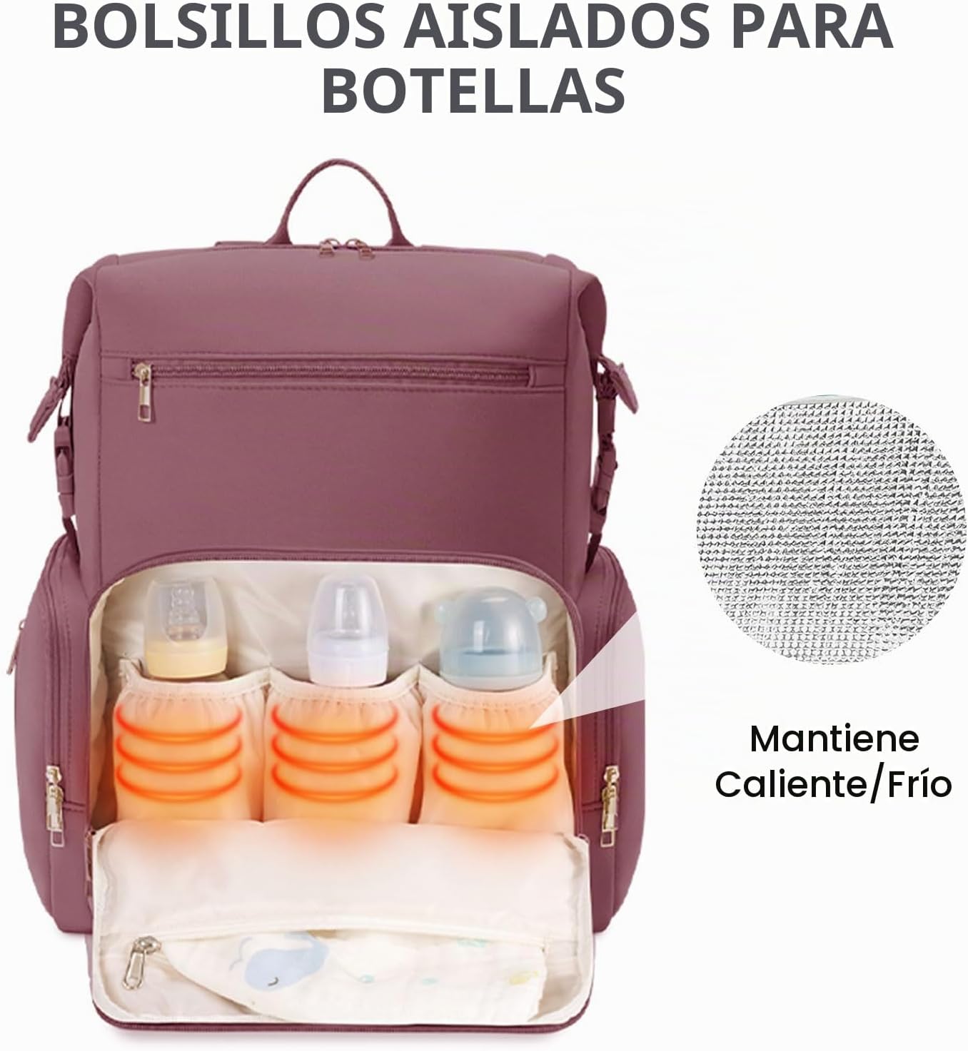 CEI-CEI Mochila de neopreno para pañales con cambiador, bolsas gran...