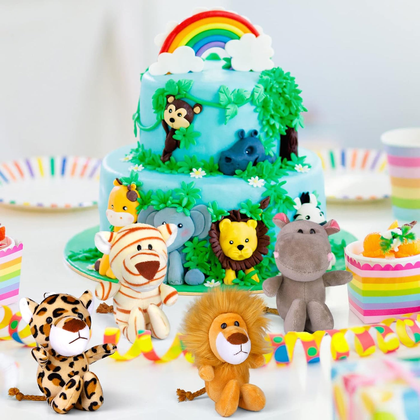 Elcoho 14 juguetes de peluche pequeños de animales de la selva de s...