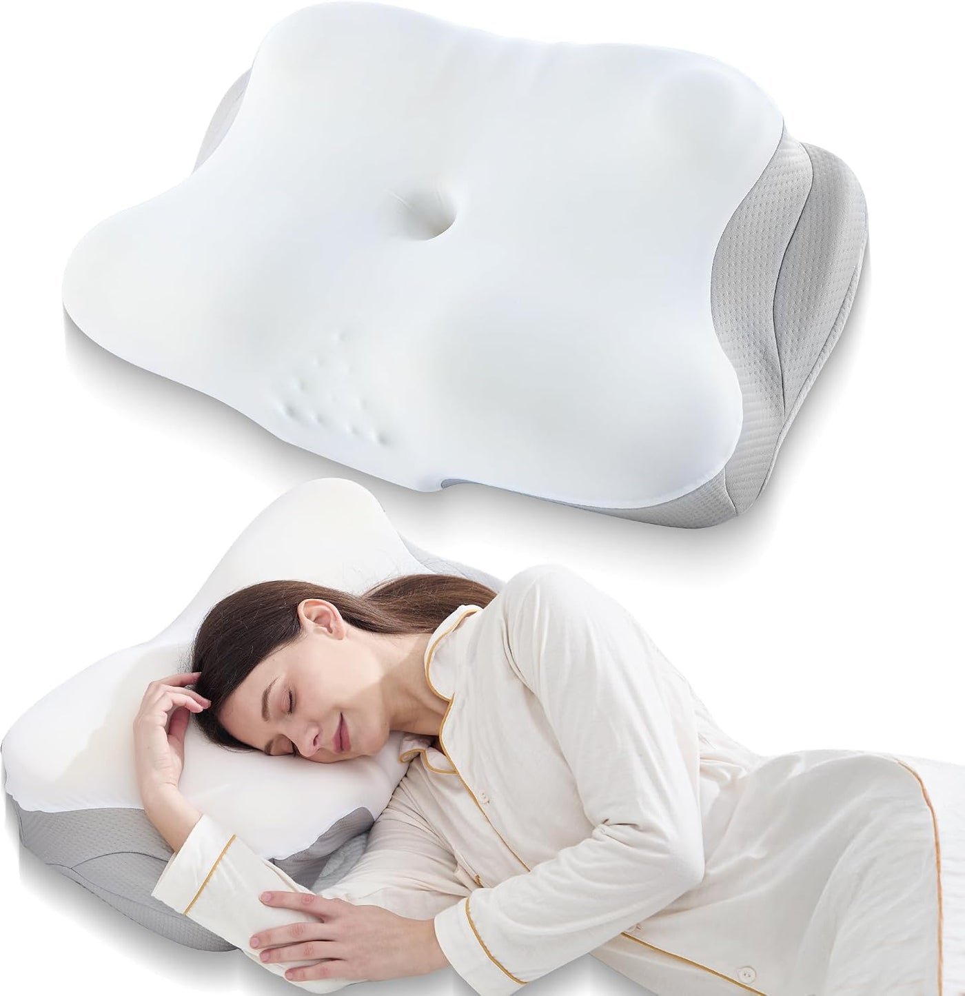 BDEUS Almohada cervical para la apnea del sueño, almohada cervical...