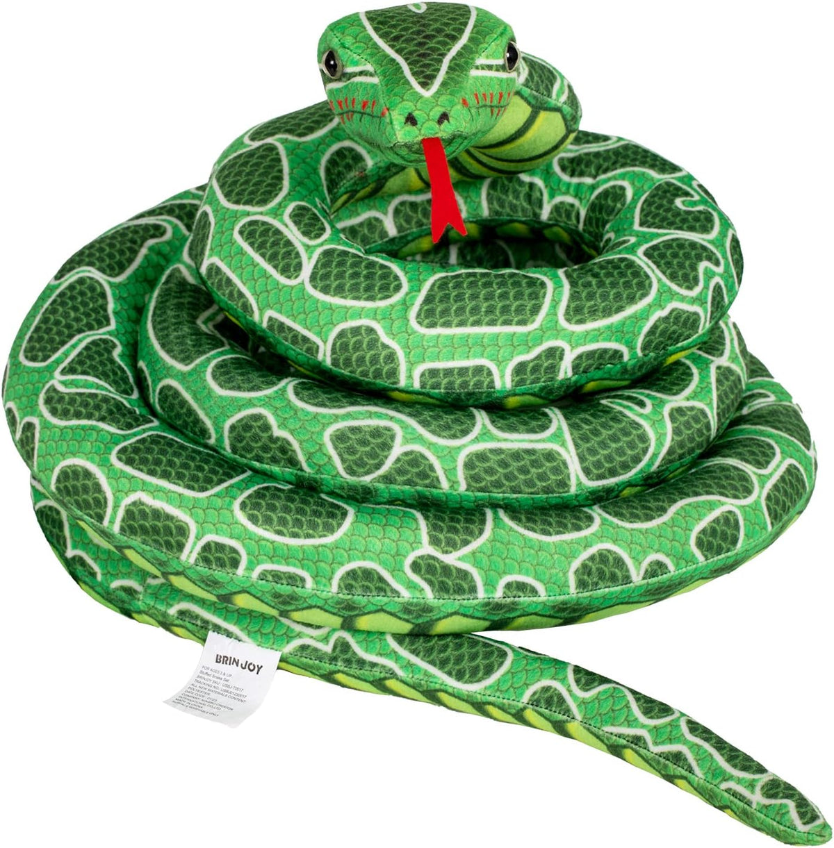 BRINJOY - Peluche de serpiente gigante de 149 pulgadas, juguete de...