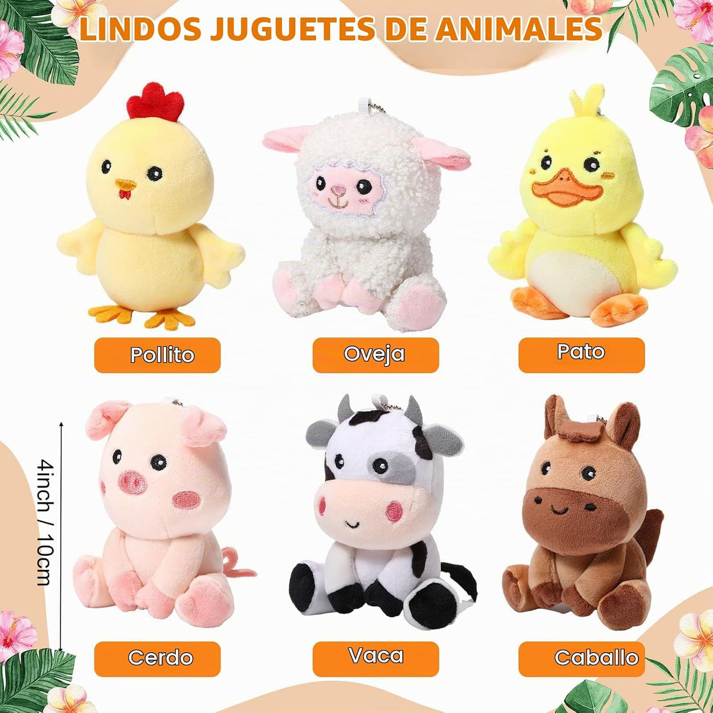 Aoriher 6 piezas de mini animales de granja de 4 pulgadas a granel...