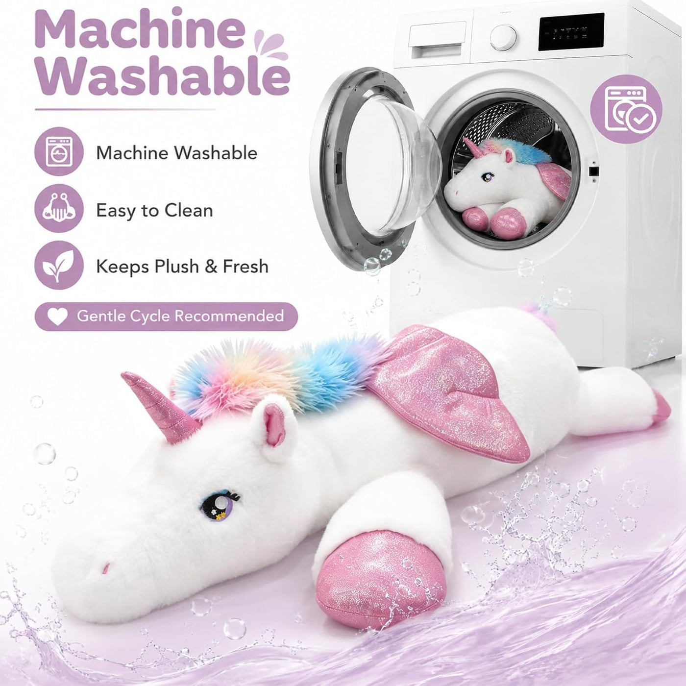 Tianmihou Peluche de unicornio gigante de 32 pulgadas, juguete de p...