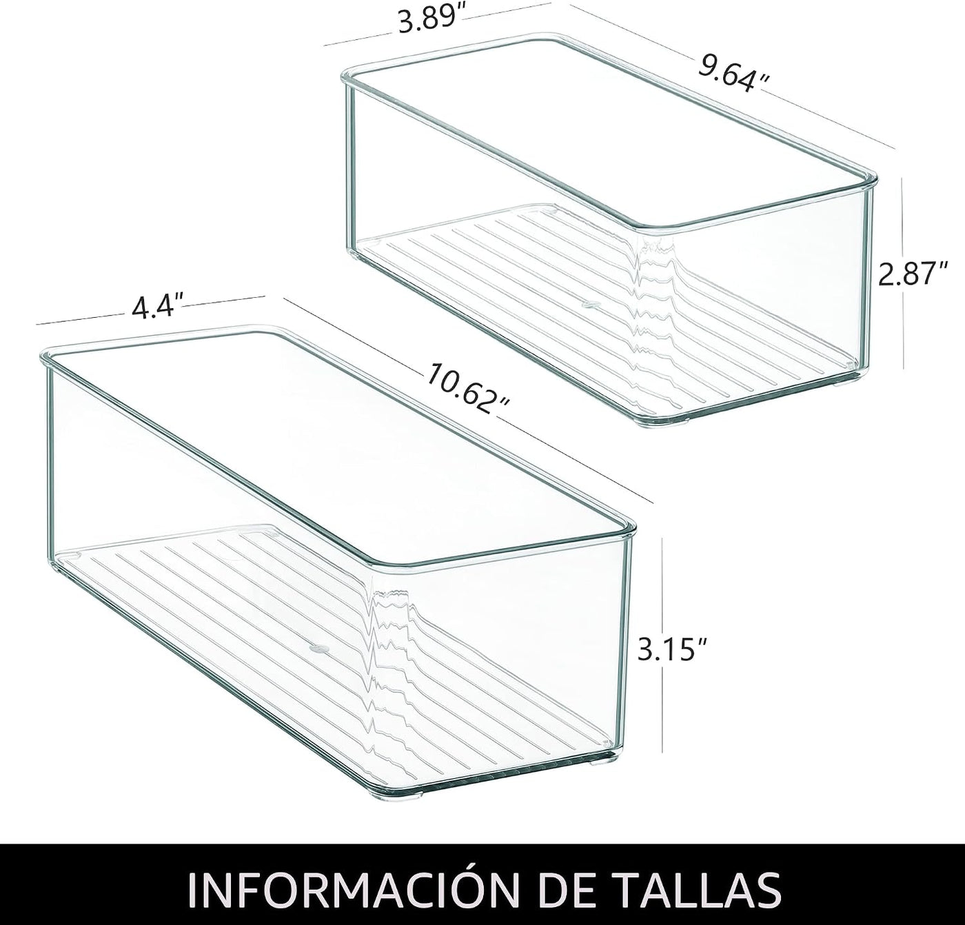 Qilinba Paquete de 8 contenedores organizadores transparentes, cont...