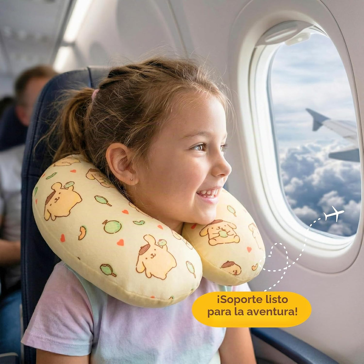 Sanrio Pompompurin - Almohada de viaje para el cuello, suave y cómo...