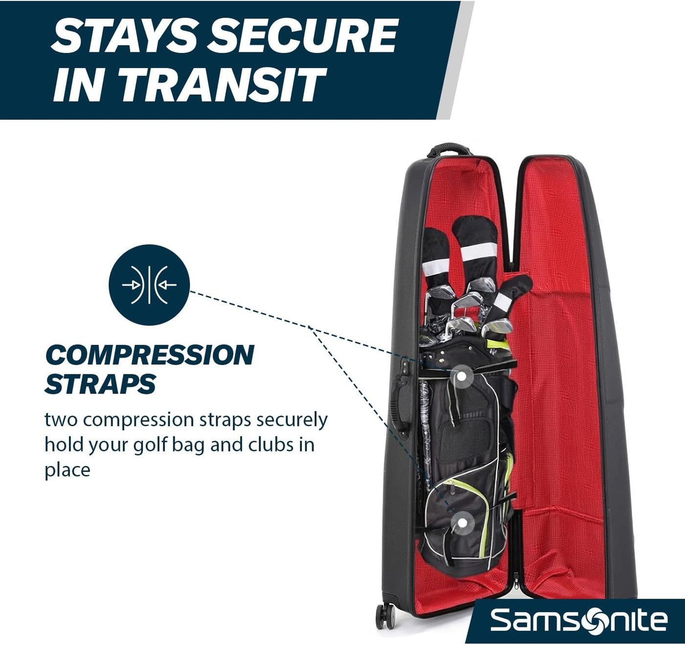 Samsonite Tour Deluxe - Funda rígida para golf, bolsa de viaje de g...