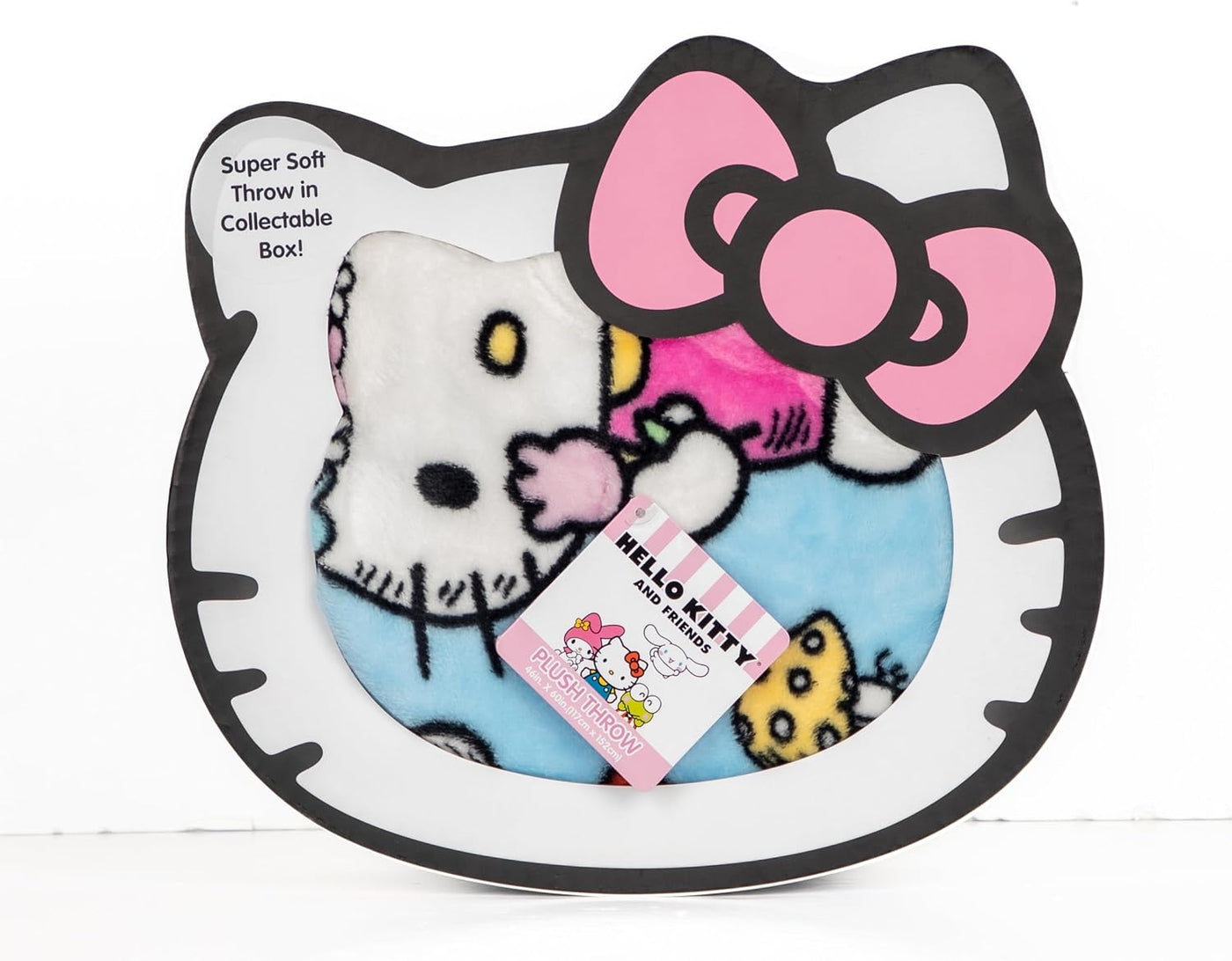 Manta de Hello Kitty con caja de regalo, medidas de 46 x 60 pulgada...