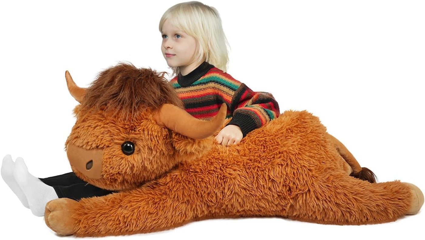 WDXDSOB Peluche de vaca gigante de las Highlands de 38.5 pulgadas m...