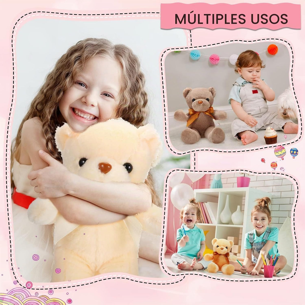 Paquete de 10 osos de peluche a granel, recuerdos de fiesta de osos...