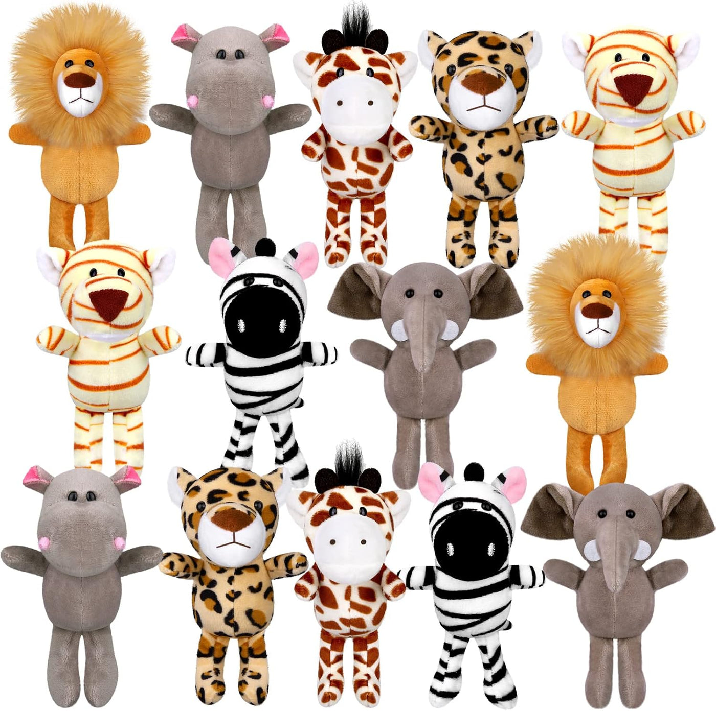 Elcoho 14 juguetes de peluche pequeños de animales de la selva de s...