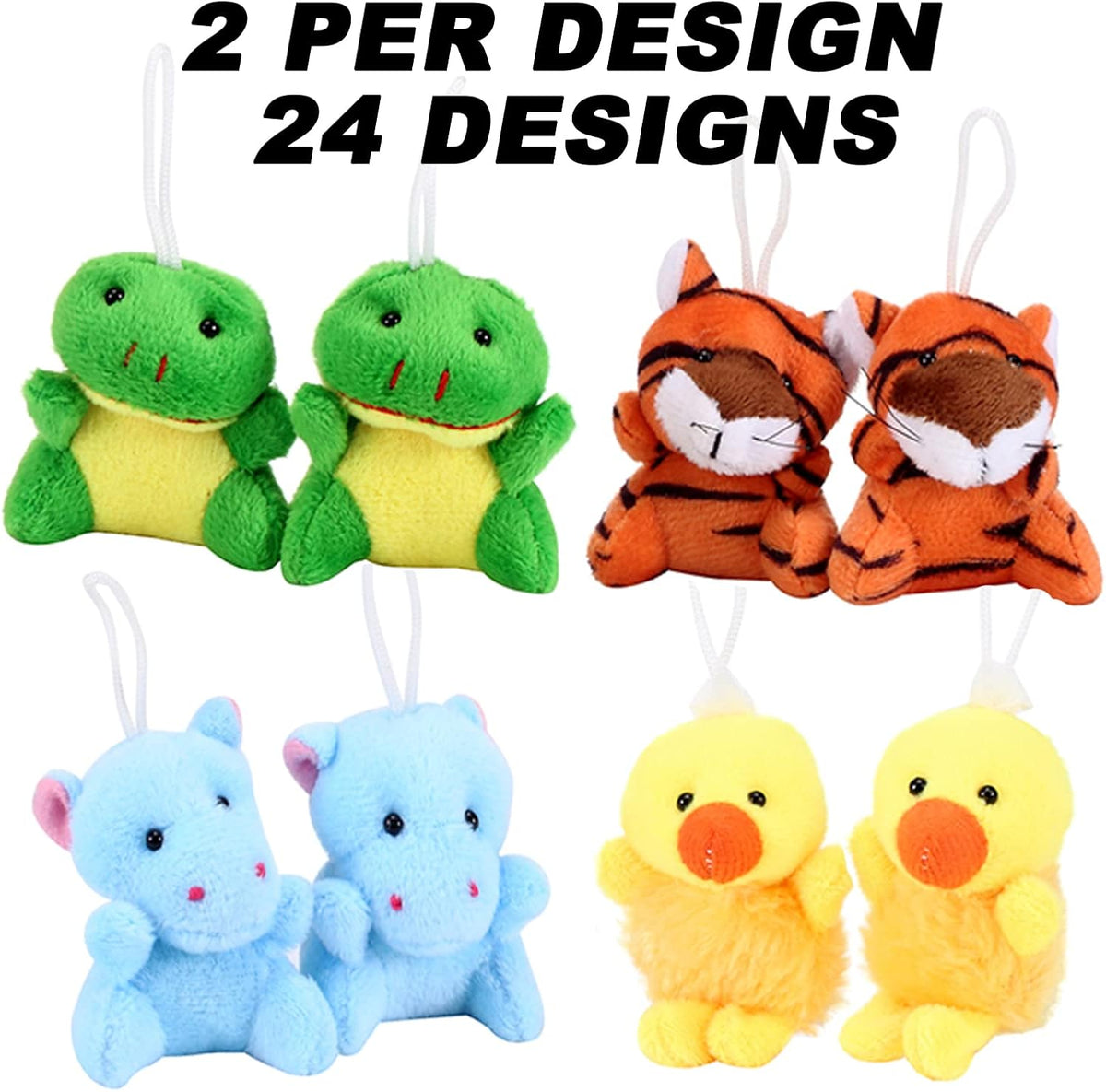 Axbotoy Juego de 48 juguetes de animales de peluche, llavero pequeñ...