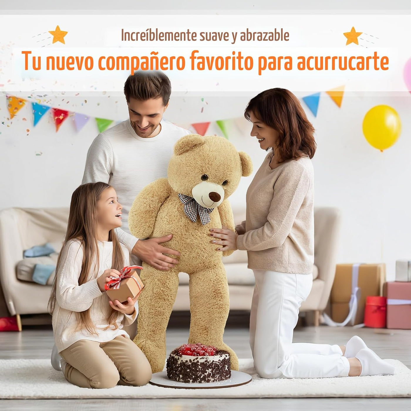 MorisMos Oso de peluche gigante de 4 pies, bonito oso de peluche gr...